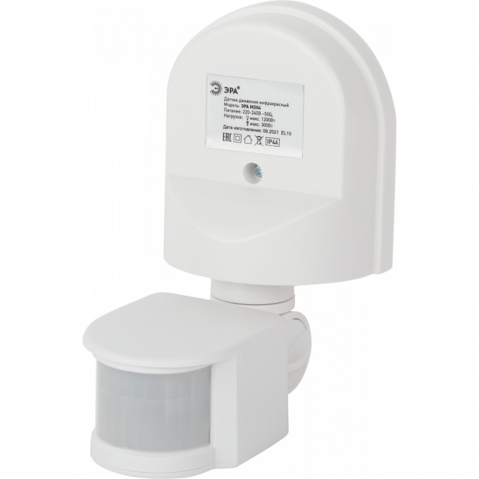 Датчик движения ЭРА MD 04 настенный 1200Вт IP-44 12м B0043810 Датчик движения ЭРА MD 04 настенный 1200Вт IP-44 12м B0043810