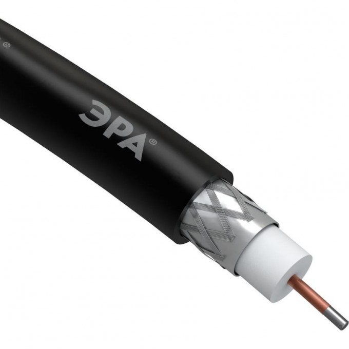 Кабель коаксиальный ЭРА RG-6U, 75 Ом, CCS/(оплётка Al 64%), PE, цвет чёрный, бухта 100 м, SIMPLE B0044601 Кабель коаксиальный ЭРА RG-6U, 75 Ом, CCS/(оплётка Al 64%), PE, цвет чёрный, бухта 100 м, SIMPLE B0044601