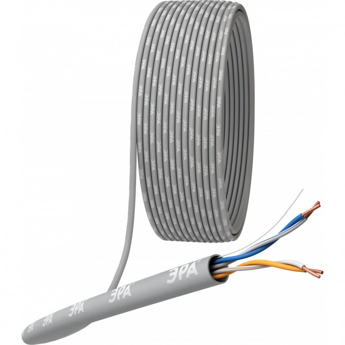 Кабель витая пара ЭРА U/UTP 2x2x24 AWG CAT5E CU PVC 305м B0044428 Кабель витая пара ЭРА U/UTP 2x2x24 AWG CAT5E CU PVC 305м B0044428
