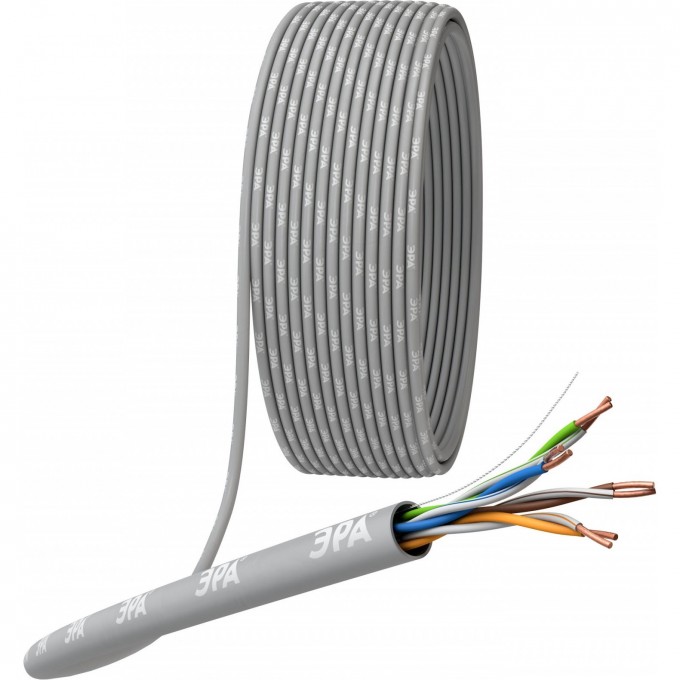Кабель витая пара ЭРА U/UTP 4x2x24 AWG CAT5E CU PVC 305м B0044429 Кабель витая пара ЭРА U/UTP 4x2x24 AWG CAT5E CU PVC 305м B0044429