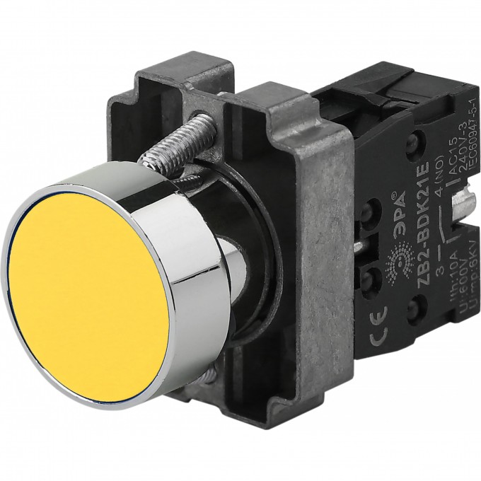 Кнопка управления ЭРА LAY5-BA51 без подсветки желтая 1з BBT60-BA-K05E B0045668 Кнопка управления ЭРА LAY5-BA51 без подсветки желтая 1з BBT60-BA-K05E B0045668