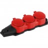 Колодка ЭРА Б0068393 KX-3e-RED-IP44 каучуковая с заземлением 3 розетки 16A IP44 красный B0068393