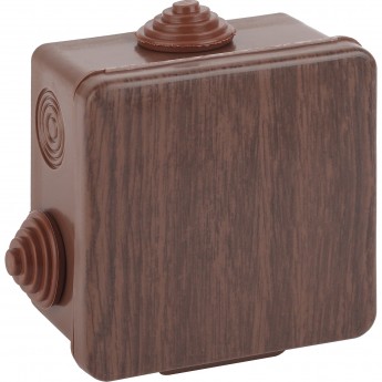 Коробка ЭРА распаячн. открытой установки КОР дуб 65х65х50мм с гермовводами 4 вх. IP54