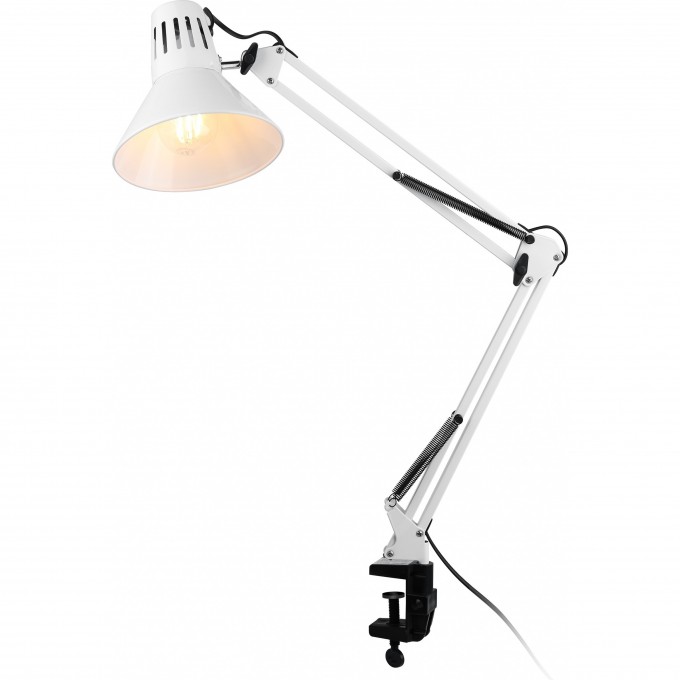 Настольный светильник ЭРА N-121-E27-40W-W на струбцине белый C0041455