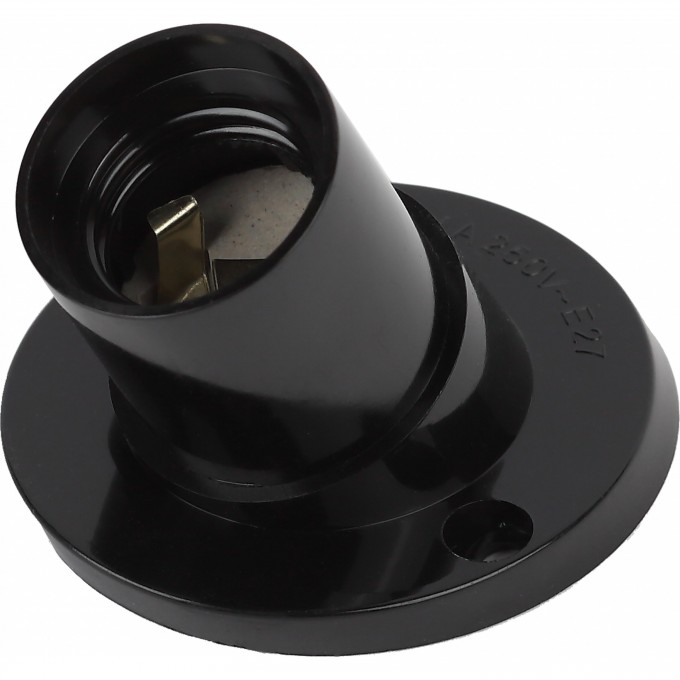 Патрон ЭРА Е27 настенный бакелит черный x50 B0044082 Патрон ЭРА Е27 настенный бакелит черный x50 B0044082