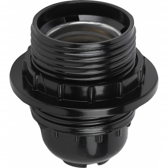 Патрон ЭРА Е27 с кольцом бакелит черный x50