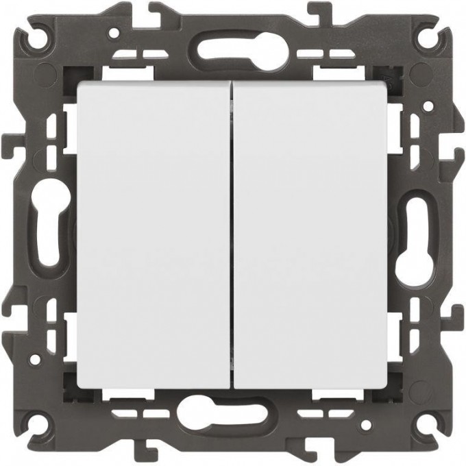 Переключатель ЭРА ELEGANCE Б0065791 14-1106-01М двойной 10АХ-250В матовый белый B0065791