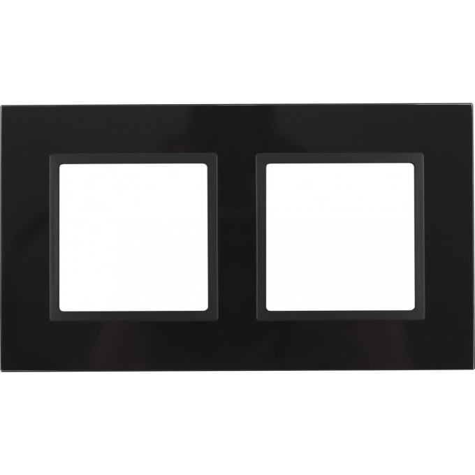 Рамка на 2 поста ЭРА ELEGANCE 14-5102-05 стекло чёрный+антрацит B0034492
