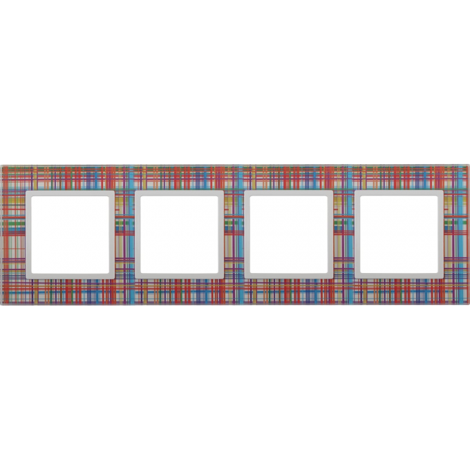 Рамка на 4 поста ЭРА ELEGANCE 14-5104-00 стекло прозрачный+белый B0034523