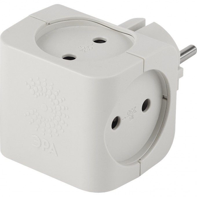 Разветвитель электрический ЭРА SP-4-W на 4 розетки без заземления 16А белый B0005103