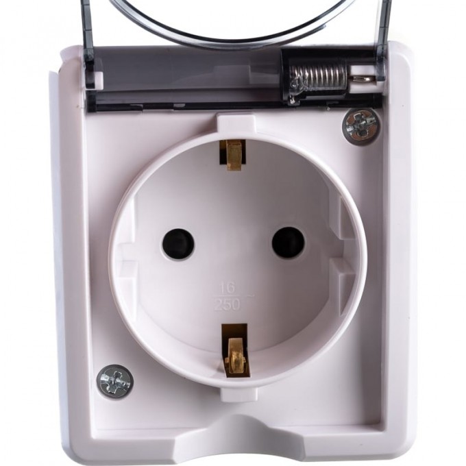 Розетка 11-2402-01 ЭРА 2P+E IP54, шторки, 16A-250В, ОУ, белый B0020714 Розетка 11-2402-01 ЭРА 2P+E IP54, шторки, 16A-250В, ОУ, белый B0020714