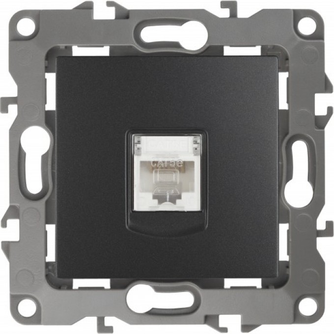 Розетка ЭРА 12-3107-05 информационная RJ45 IP20 Эра 12 антрацит B0014727 Розетка ЭРА 12-3107-05 информационная RJ45 IP20 Эра 12 антрацит B0014727