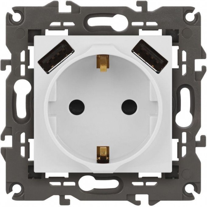 Розетка ЭРА ELEGANCE Б0065773 14-4109-01М 2P+E 16A-250В штор. с 2xUSB 5В-3А матовый белый B0065773 Розетка ЭРА ELEGANCE Б0065773 14-4109-01М 2P+E 16A-250В штор. с 2xUSB 5В-3А матовый белый B0065773