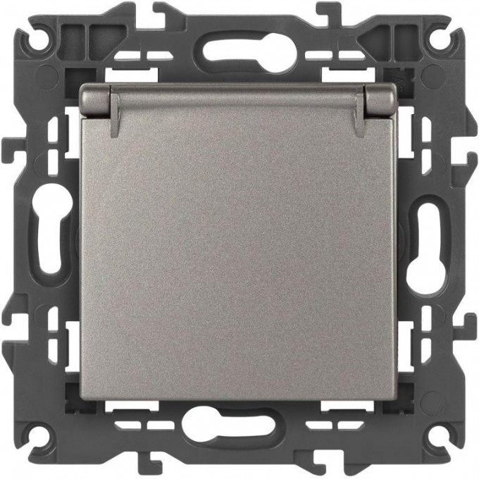 Розетка ЭРА ELEGANCE Б0065811 14-2103-16 2P+E Schuko со шторками с крышкой 16А-250В титан B0065811 Розетка ЭРА ELEGANCE Б0065811 14-2103-16 2P+E Schuko со шторками с крышкой 16А-250В титан B0065811