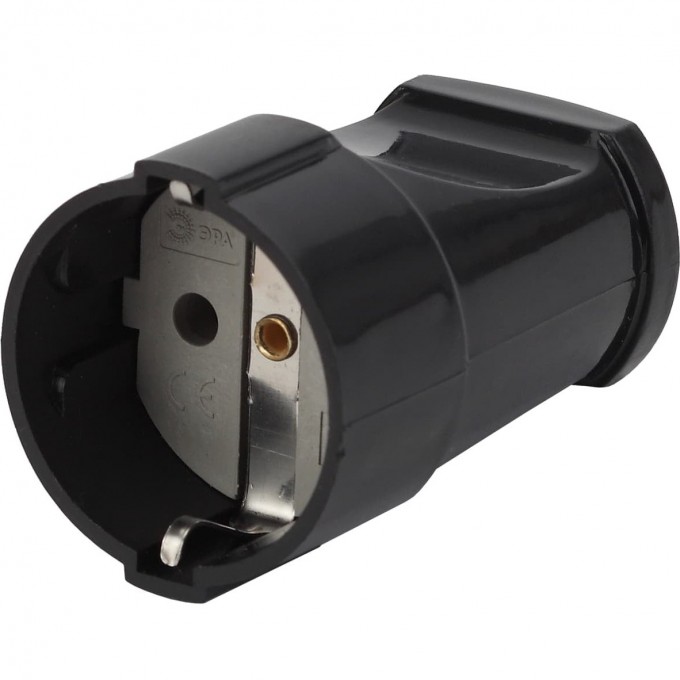 Розетка кабельная Rx2-B ЭРА с/з прямая 16A черная B0039683 Розетка кабельная Rx2-B ЭРА с/з прямая 16A черная B0039683