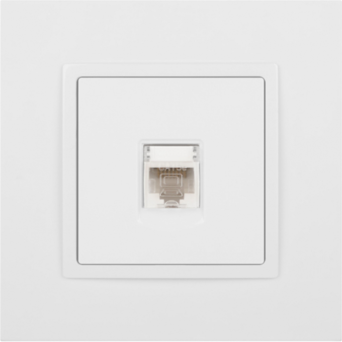 Розетка компьютерная 1-м ЭРА ELEGANCE 14-3107-01 RJ45 IP20 белый B0034302