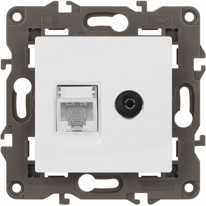 Розетка компьютерная + телевизионная 2-м ЭРА ELEGANCE 14-3110-01 RJ45 + TV IP20 белый B0034314 Розетка компьютерная + телевизионная 2-м ЭРА ELEGANCE 14-3110-01 RJ45 + TV IP20 белый B0034314