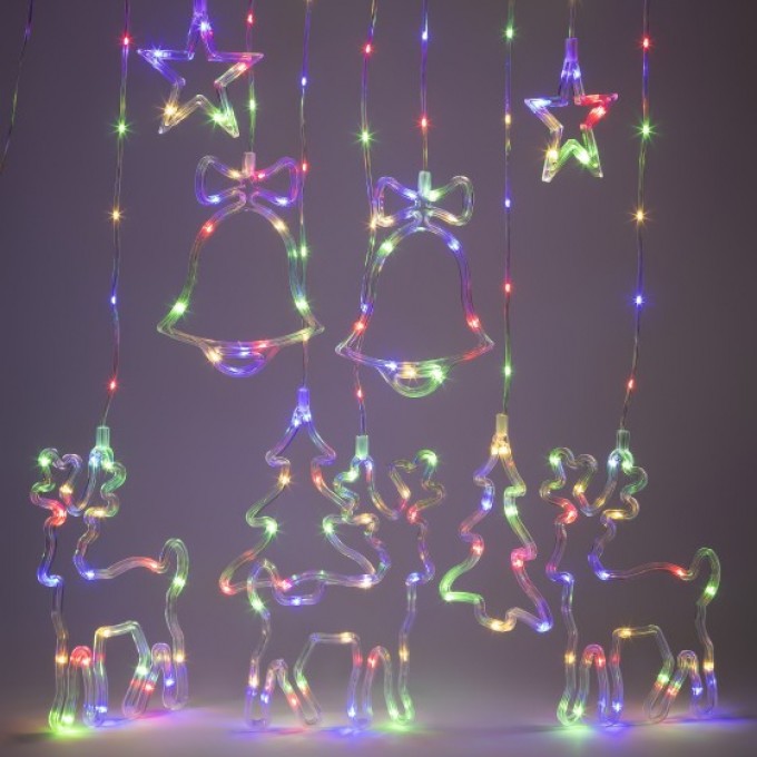 Светодиодная новогодняя гирлянда ЭРА ЕGNIG - NY занавес НОВЫЙ ГОД 2,4*1,1 м 8 режимов мультиколор 171 LED B0055998 Светодиодная новогодняя гирлянда ЭРА ЕGNIG - NY занавес НОВЫЙ ГОД 2,4*1,1 м 8 режимов мультиколор 171 LED B0055998