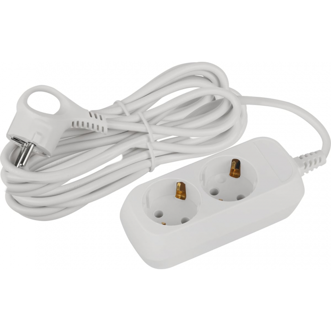 Удлинитель электрический ЭРА UDL-10-250-E Greenline 2 розетки с заземлением 5м ПВС 3х0.75кв.мм B0065074