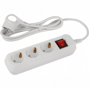 Удлинитель электрический ЭРА UDL-10-315-ES Greenline 3 розетки с заземлением с выключателем 1.5м ПВС 3х0.75кв.мм\