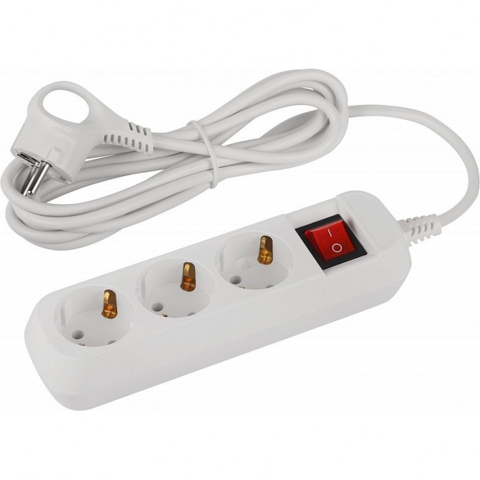 Удлинитель электрический ЭРА UDL-10-330-ES Greenline 3 розетки с заземлением с выключателем 3м ПВС 3х0.75кв.мм B0065047