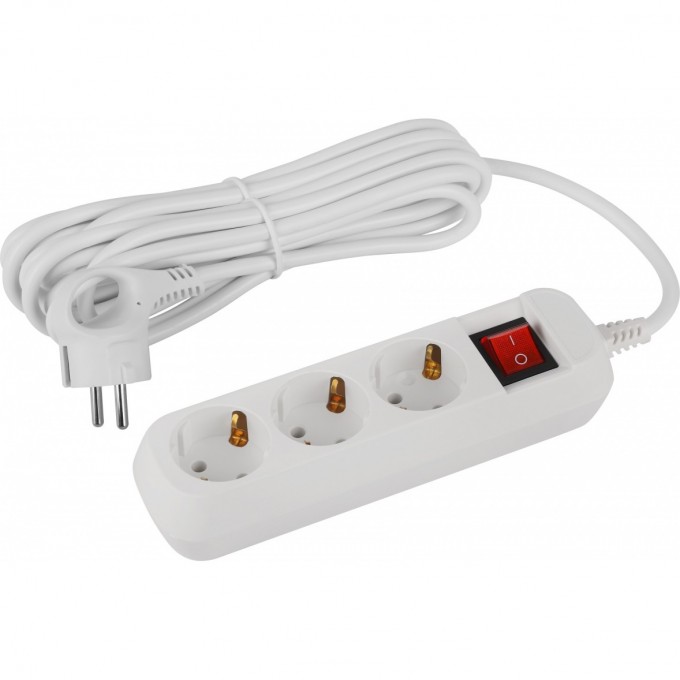 Удлинитель электрический ЭРА UDL-16-350-ES Greenline 3 розетки с заземлением с выключателем 5м ПВС 3х1кв.мм B0065066