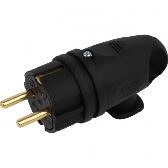 Вилка ЭРА Б0055416 VX11-B-IP44 16А IP44 с кольцом угловая с заземлением каучук черный