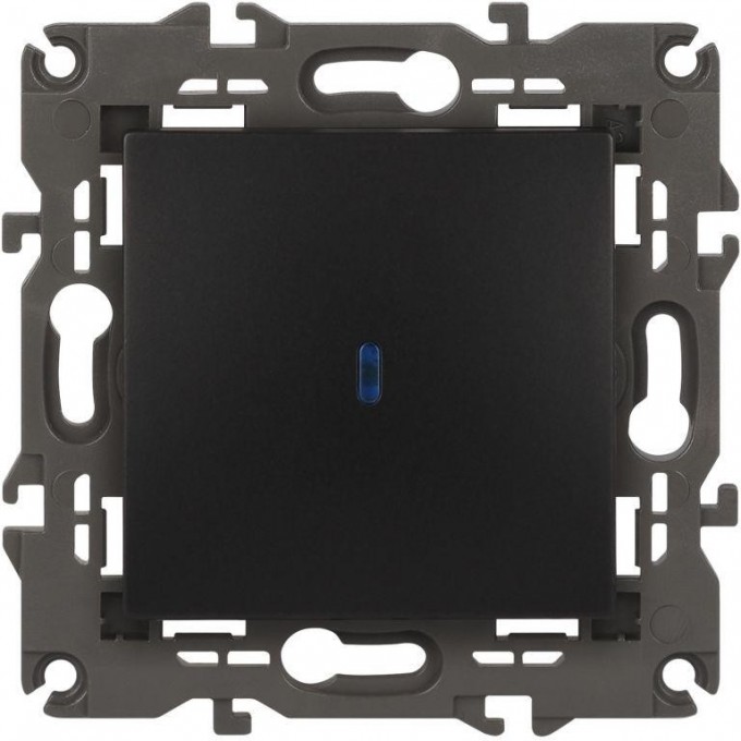 Выключатель ЭРА ELEGANCE 14-1102-05 10А IP20 250В 10AX с подсветкой антрацит B0034219