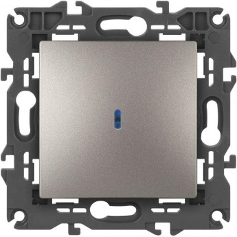 Выключатель ЭРА ELEGANCE Б0065785 14-1102-16 с подсветкой 10АХ-250В титан