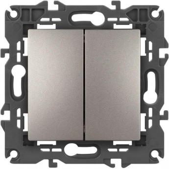 Выключатель ЭРА ELEGANCE Б0065803 14-1104-16 двойной 10АХ-250В титан