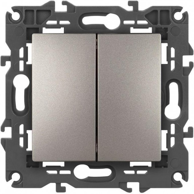 Выключатель ЭРА ELEGANCE Б0065803 14-1104-16 двойной 10АХ-250В титан B0065803