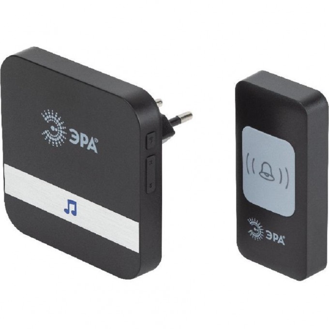 Звонок дверной ЭРА C94 беспроводной, от сети, черный, 52 мелодии B0054085 Звонок дверной ЭРА C94 беспроводной, от сети, черный, 52 мелодии B0054085